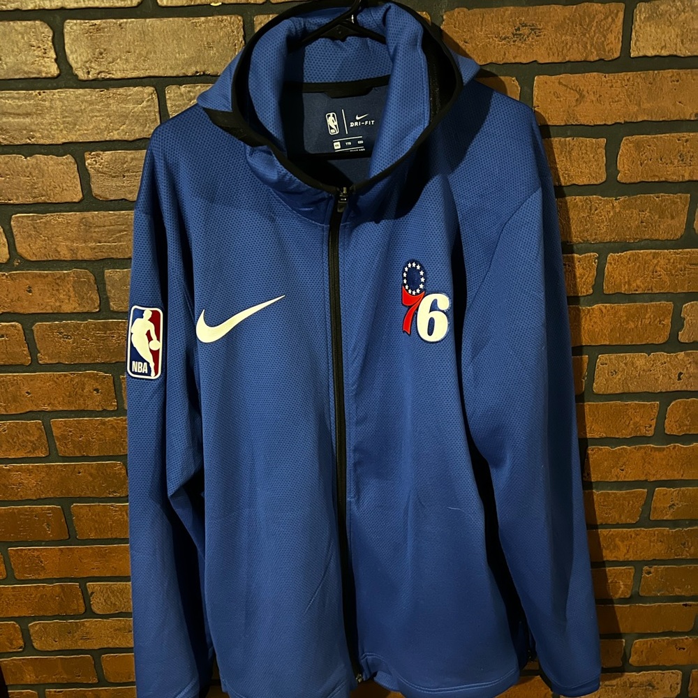 Philadelphia 76ers NBA Therma Flex Blue Showtime Hoodie Size XXL. 🔥🏀🔥